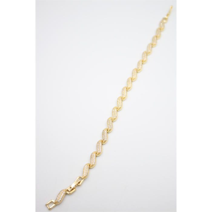 Taşlı Vip Bileklik - Altın