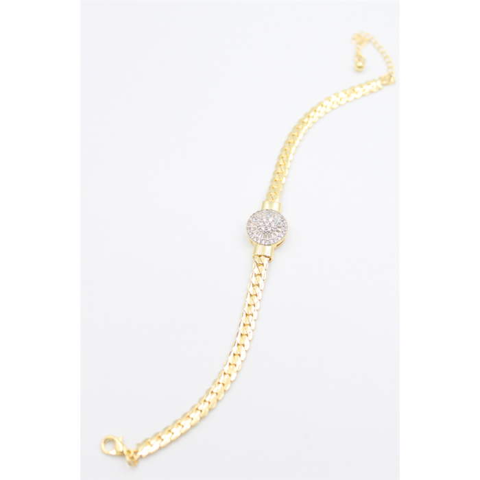 Taşlı Vip Bileklik - Altın