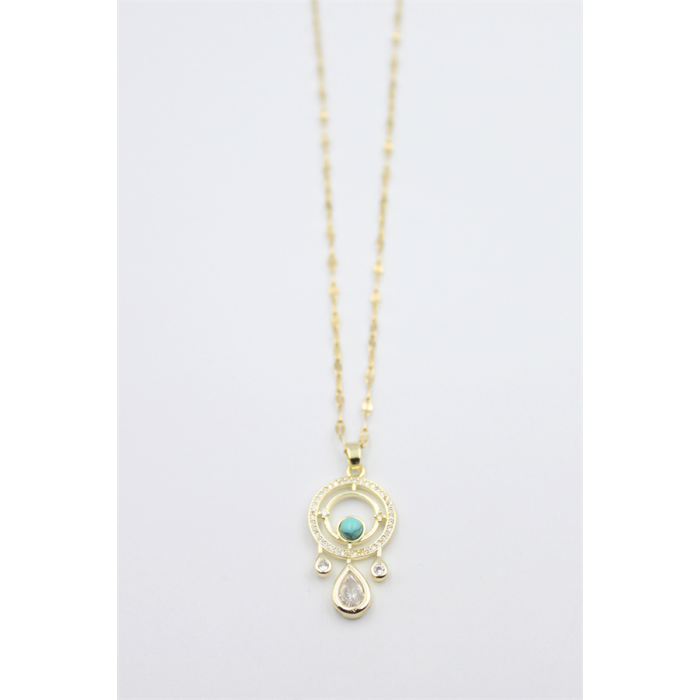 Damla Taşlı Kolye - Altın