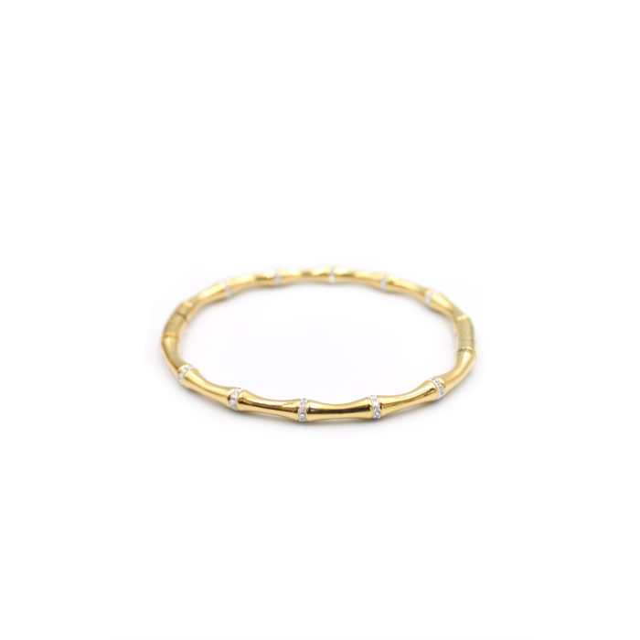 Taşlı Kemik Bilezik - Altın