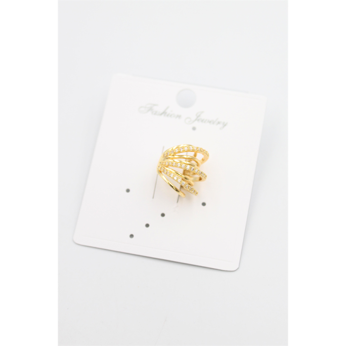 Taşlı Kıkırdak Küpe - Altın