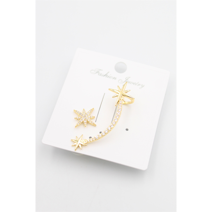 Taşlı Kıkırdak Küpe - Altın