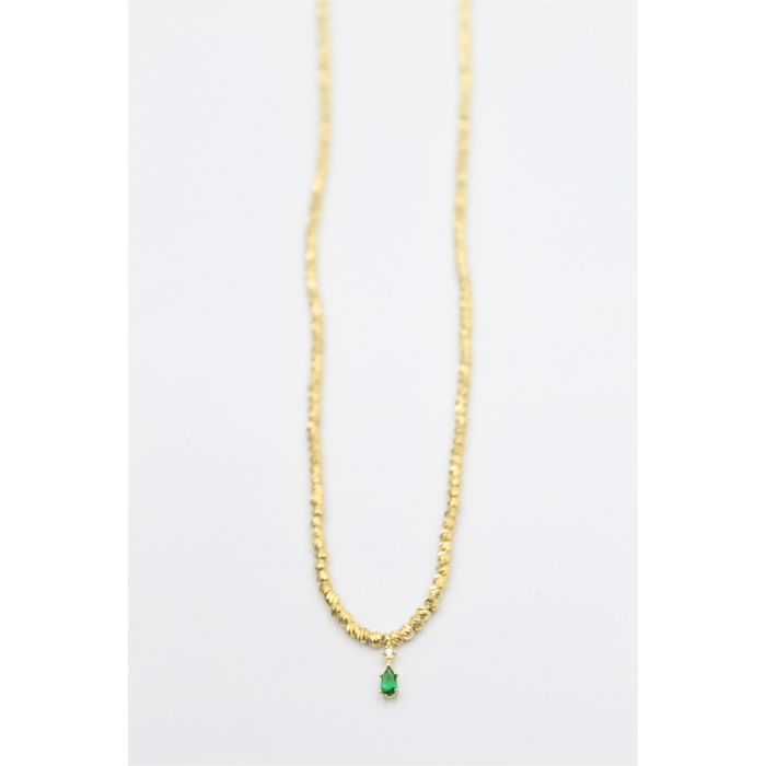 Dorika Taşlı Kolye - Altın