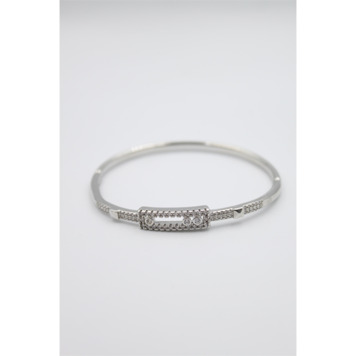 Taşlı Vip Bilezik - Gümüş