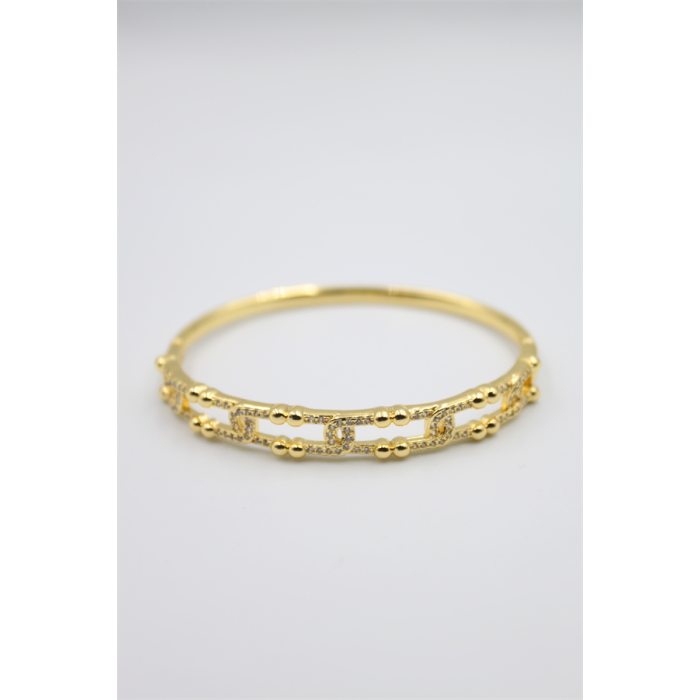 Taşlı Vip Bilezik - Altın