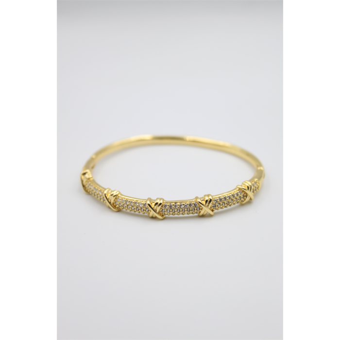 Taşlı Vip Bilezik - Altın