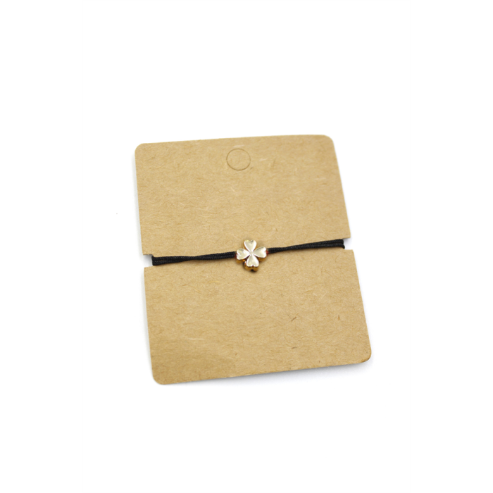 12li Paket Yonca İp Bileklik - Siyah