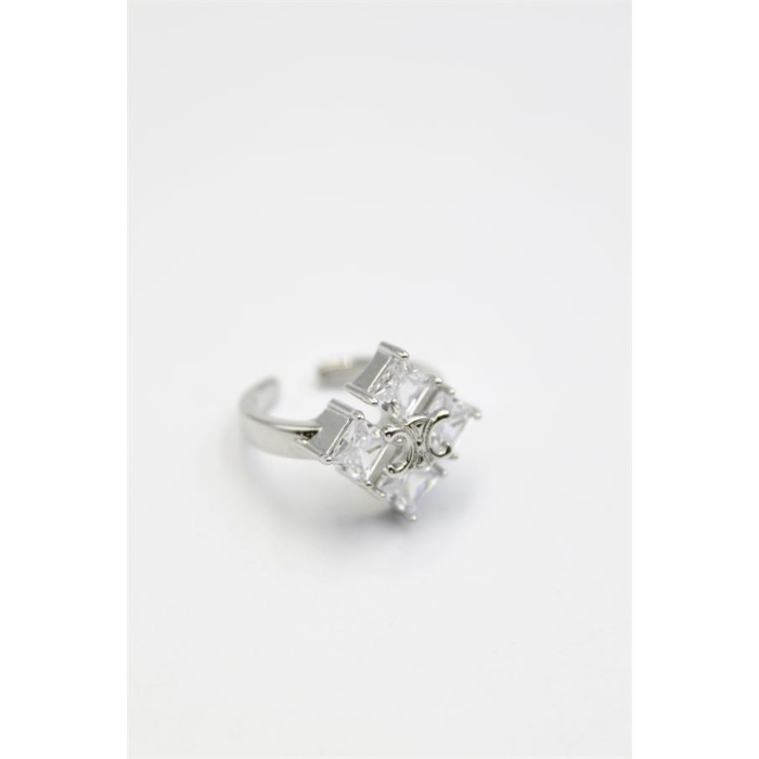 Taşlı Vip Yüzük - Gümüş