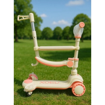 Çocuk Scooter 3ü 1 Arada Üç Tekerlekli Turuncu Renk