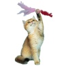 Tüylü Püsküllü Kedi Oyuncağı Dikkat Çekici Renkli Sevimli Evcil Hayvan Oyuncağı (4434)