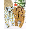 Garfield Baskılı Düğme Kapamalı 2li Kız Erkek Bebek Pijama Takımı