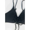 Angelsin Bağlamalı Şık Bikini Üstü Siyah Ms43109
