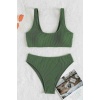 Angelsin Özel Fitilli Kumaş Tankini Bikini Üstü Yeşil Ms41699