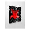 Kanvas Tablo Siyah Kırmızı Çiçek Led Işıklı - 70 x 100 cm