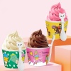 4 Parça Renkli Dondurma Kasesi Kaşık Seti Sevimli Kedi Figürlü Plastik (4434)