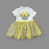 1-2-3 Yaş Fiyonklu Mickey Astarlı Etekli Kız Bebek Tütü Elbisesi
