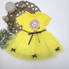 1-2-3 Yaş Payet Yapraklı Çiçek Nakışlı Astarlı Kız Bebek Tütü Elbisesi