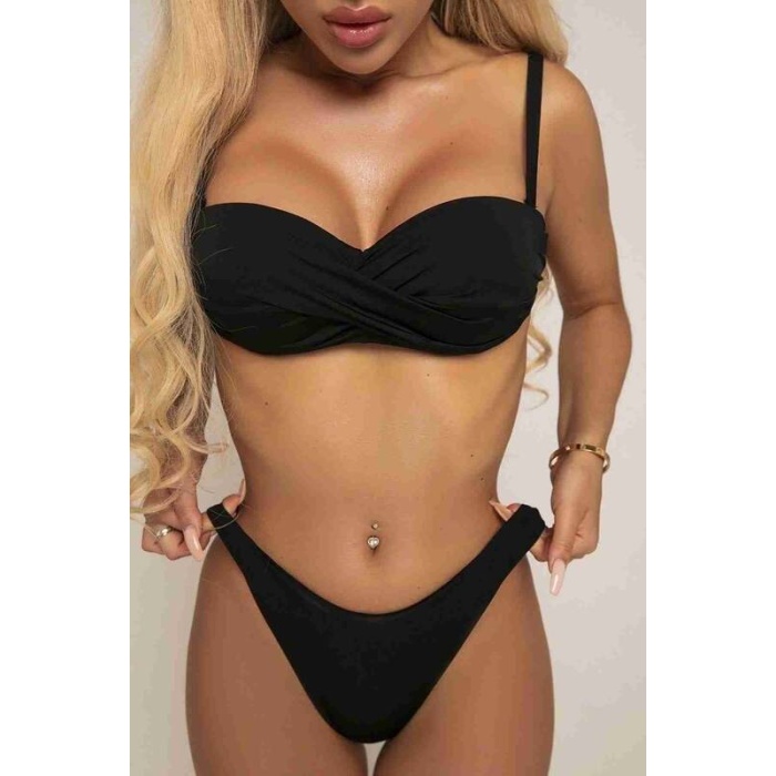 Angelsin Brezilyan Şık Bikini Altı Siyah Ms43608