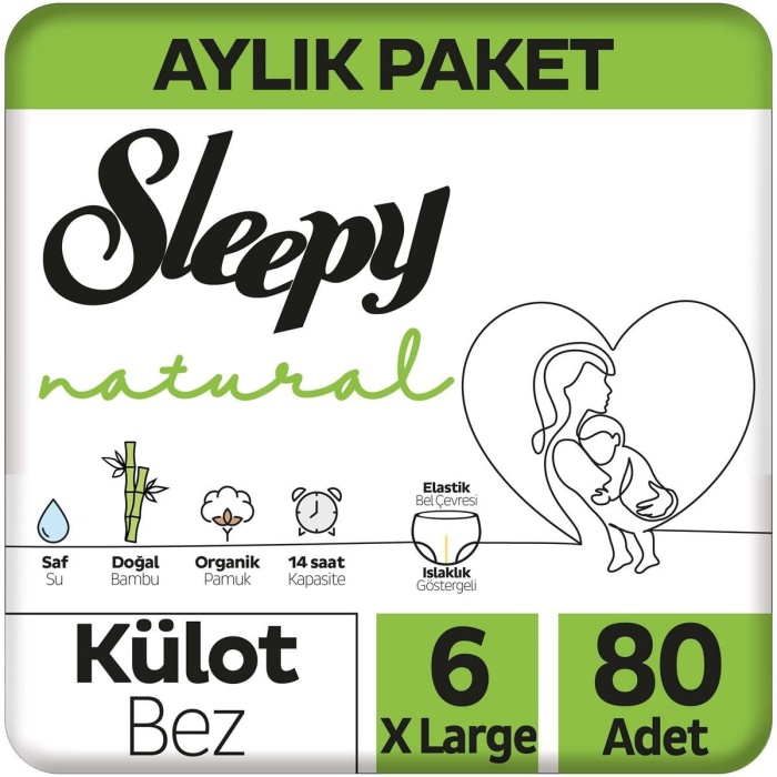 Sleepy Natural Külot Bez Mega Paket 6 Beden 15-25 Kg 80 Adet