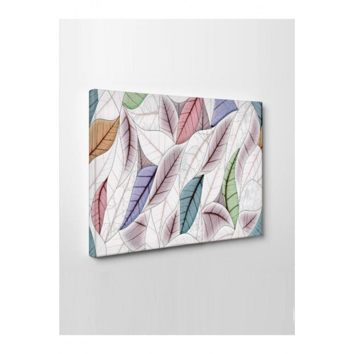 Kanvas Tablo Sanatsal Yaprak Led Işıklı - 70 x 100 cm
