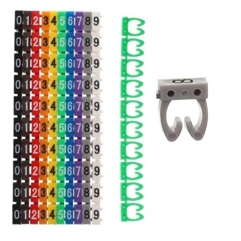 PowerMaster 0-9 Dijital Kodlu Renkli Kablo İşaretleyici 2,5mm (100lü Paket)