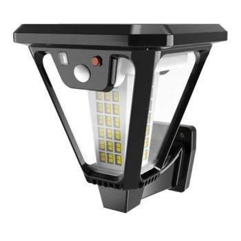Powermaster HS-V83 Solar Panelli 3 Modlu Kumandalı Hareket Sensörlü 100 SMD Ledli Şarjlı Duvar ve Bahçe Lambası