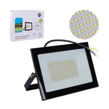 Powermaster PM-22572 100 Watt - 220 Volt 6500K IP66 150* Işık Açısı Siyah Slim Kasa Beyaz Led Projektör