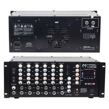 Magicvoice MV-300EF-TR 300 Watt 6 Mikrofon Girişli USB-Bluetooth Destekli Trafolu Mixer Anfi