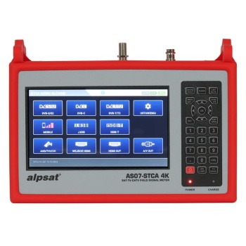 Satfinder AS07-STCA 4K Dvb S-S2/T-T2/C/J.83B/ISDB-T Sinyal Analizörü + Görüntülü Uydu Bulucu + Kamera Test Cihazı