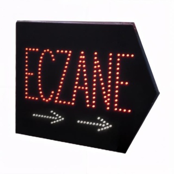 PowerMaster PM-28338 Eczane SMD LED Tabelası Sağ OK Yönlü Kırmızı-Beyaz Suya Dayanıklı 345x465mm