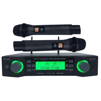 Roof R-203 2 El 2 Kanal UHF Kablosuz Telsiz Mikrofon