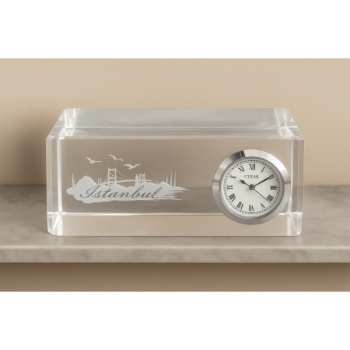İstanbul Tasarımlı Kristal Saatli Biblo