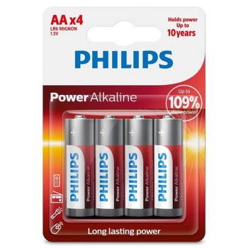 Philips Power Alkaline AA LR6 1.5V Kalem Pil 4lü Paket (LR6P4B/10)