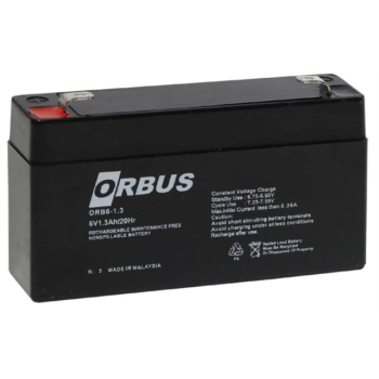 Orbus ORB-613 6 Volt 1.3 Amper Bakımsız Kuru Akü (98x25x52mm)