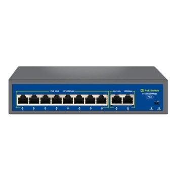 Novacom NVC-HIF0820FBL-C 8+2 Port 120W 10/100Mbps PoE Switch (250m Extend Modlu)