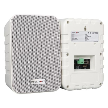 MagicVoice F-LHY4A 4 (10 CM) Hat Trafolu Duvar Tipi Sütun Hoparlör (10W RMS / 150W Peak - MP3 USB Uyumlu) Çiftli Takım Set - Beyaz