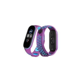Newface Xiaomi Mi Band 7 Spor Delikli Kordon - Mor-Mavi