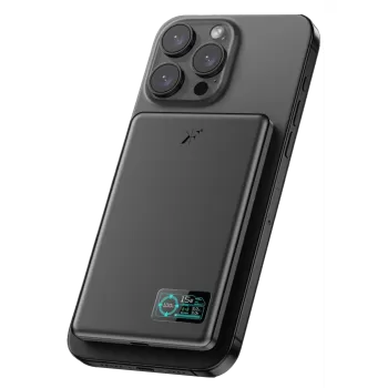 Newface PW595 5.000 mAh Dijital Göstergeli 20W Type-C ve 15W Kablosuz Şarj PD Hızlı Şarj Magsafe Powerbank - Siyah