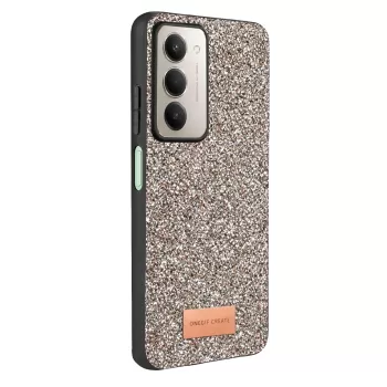 Onegif Xiaomi Redmi 15 4G Bright Simli Kapak - Gümüş