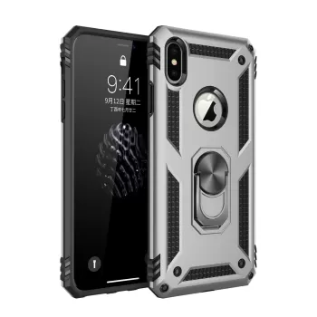 Newface iPhone XS Max Kılıf Sofya Yüzüklü Silikon Kapak - Gümüş