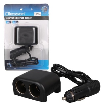 Olesson 1644 12-24V 100W 70cm Kablolu 2LI Araç Çakmak Çoklayıcı