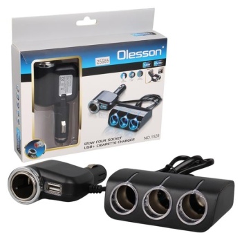 Olesson 1528 12-24V Tek USB Girişli 120W 80cm Kablolu 3LÜ Araç Çakmak Çoklayıcı