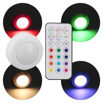PowerMaster PM-27186 Led Mobilya Merdiven Pilli Aydınlatma 3M Yapışkanlı Kumandalı RGB + 4000K (8li Paket)