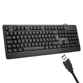 Philips SPK6247B USB 1.2 Metre Kablolu Klasik Siyah Numpadli Türkçe Q Klavye