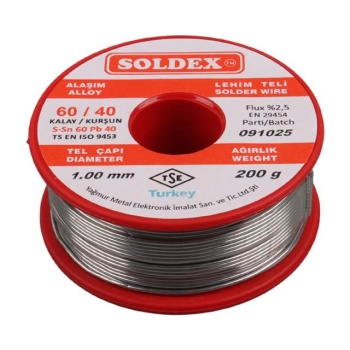 Soldex 1.00Mm Kalın 200 Gram Kalın Lehim Teli SN60 PB40