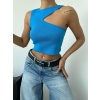 Cut Out Crop Triko Bluz