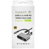 Powermaster Usb Type-C To HDMI-Vga-Usb-Type C 4in1 Adaptör PM-4026