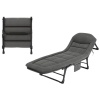 Sunup SN-24922 Taşınabilir Ayarlanabilir 5 Kademe Sünger Kamp Yatak Şezlong (Koyu Gri)