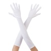 Beyaz Renk Uzun Kumaş Eldiven 40 cm