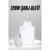 Type C Yüksek Hızlı Şarj Aleti Beyaz 120W Ultra Uzun Ömürlü